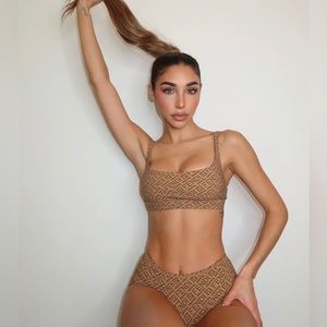 FENDI X SKIMS Scoop Bralette Nude Tan Medium M NEW